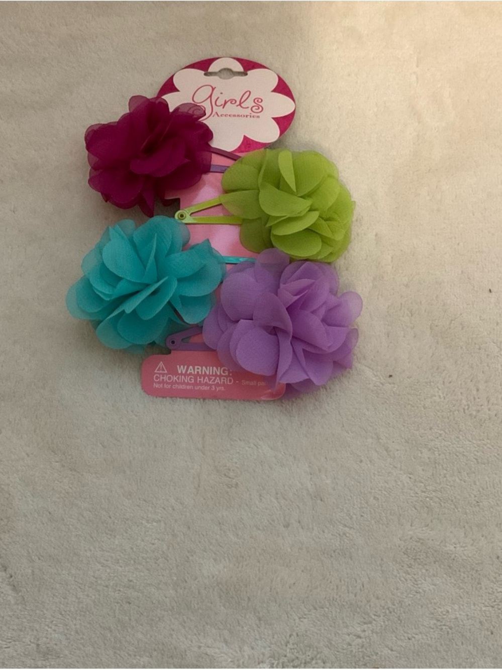 Floral Hair Clip Set - Pink, Lime, Teal, Lavender